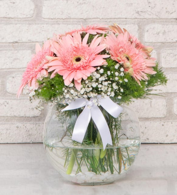 Paşabahçe Vazoda Aşk Pembesi Gerberalar