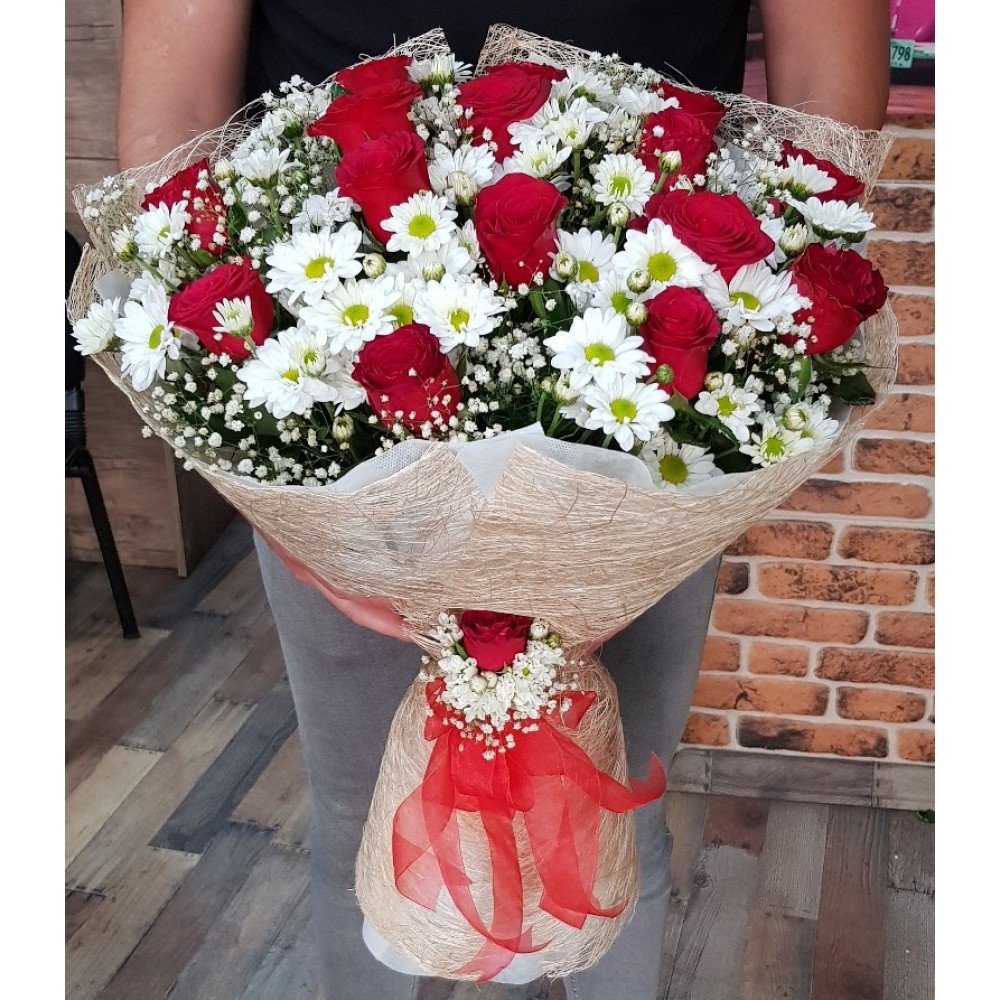 Gül Ve Papatya Buketi